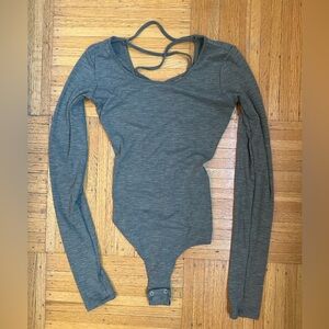 Lace up long sleeve body suit